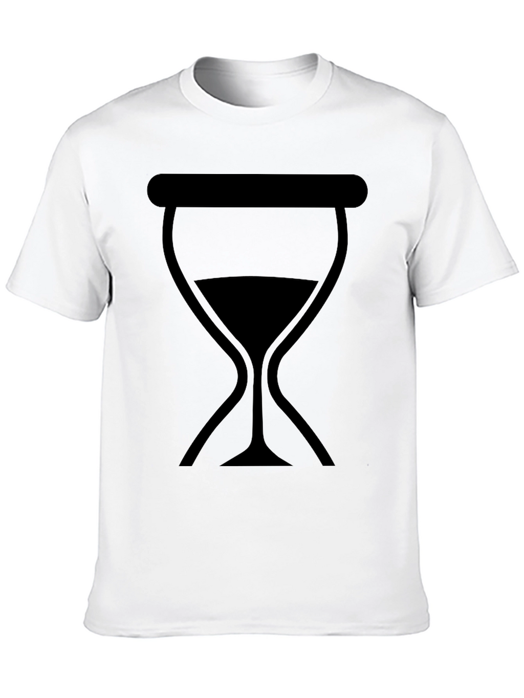 Mens Black T-Shirt with Hourglass Graphic