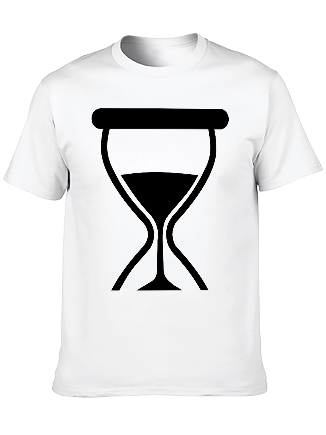 Mens Black T-Shirt with Hourglass Graphic