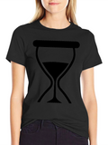 Mens Black T-Shirt with Hourglass Graphic