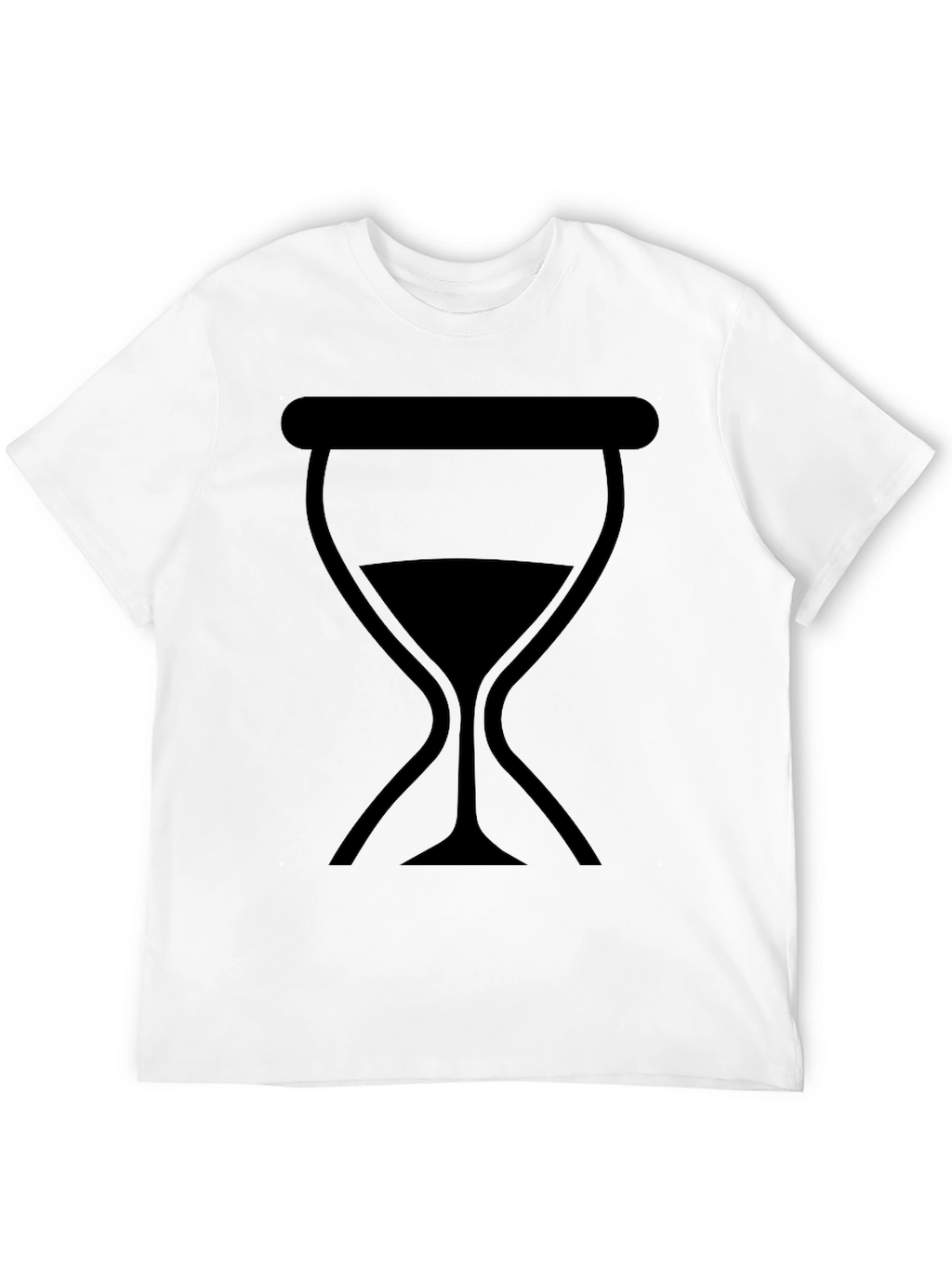 Mens Black T-Shirt with Hourglass Graphic