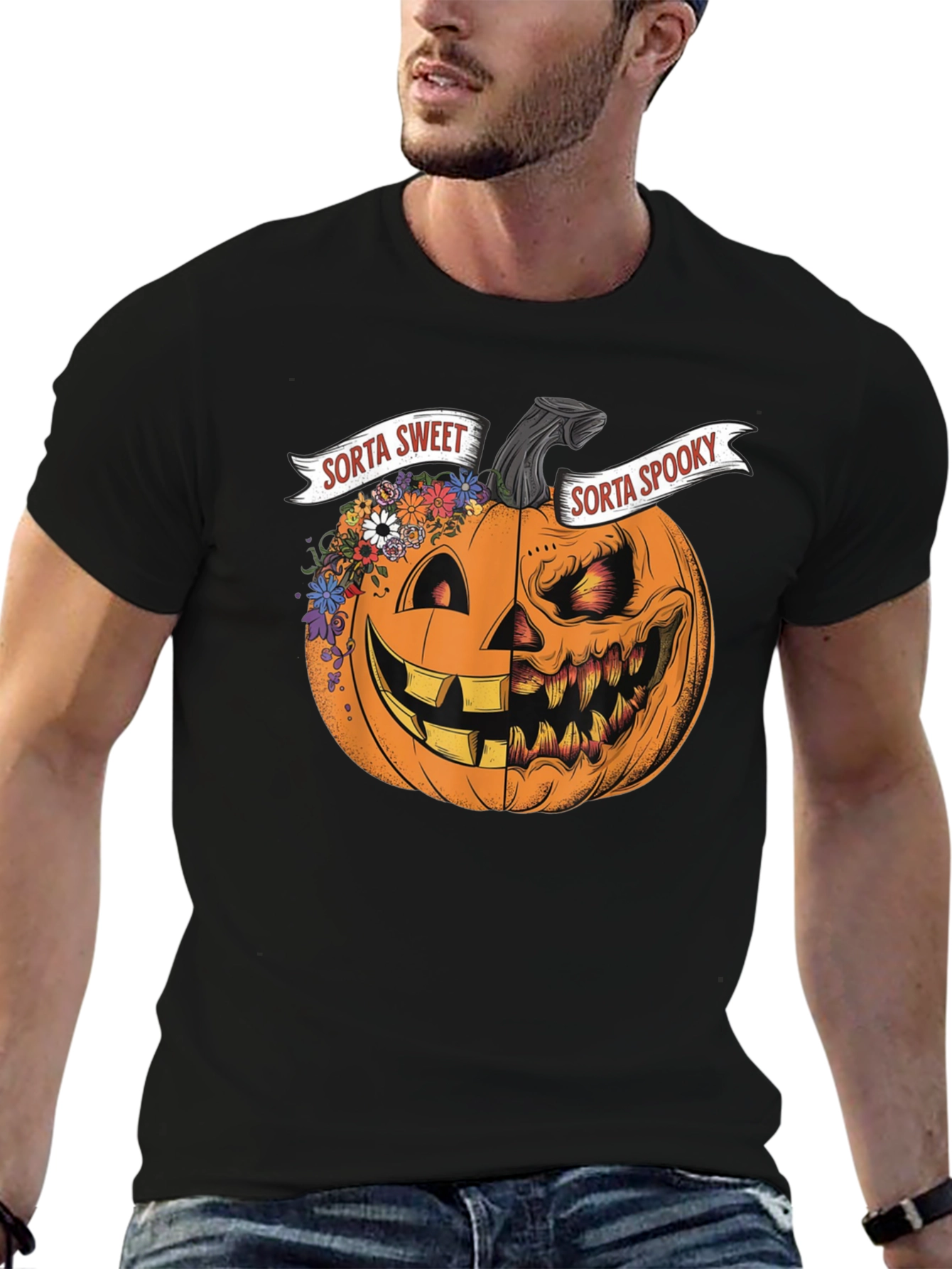 Sorta Sweet Sorta Spooky Pumpkin Halloween T-Shirt