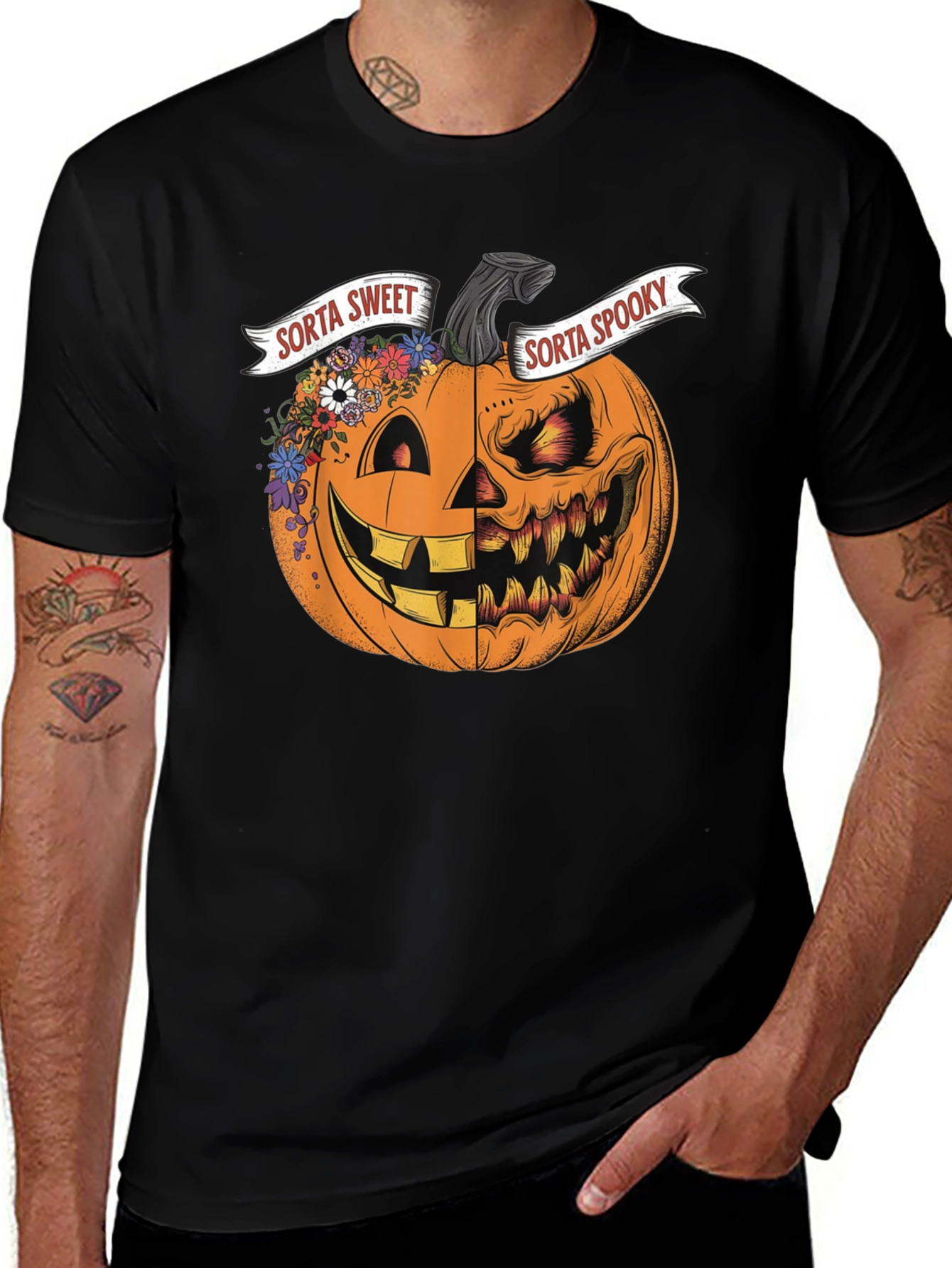 Sorta Sweet Sorta Spooky Pumpkin Halloween T-Shirt