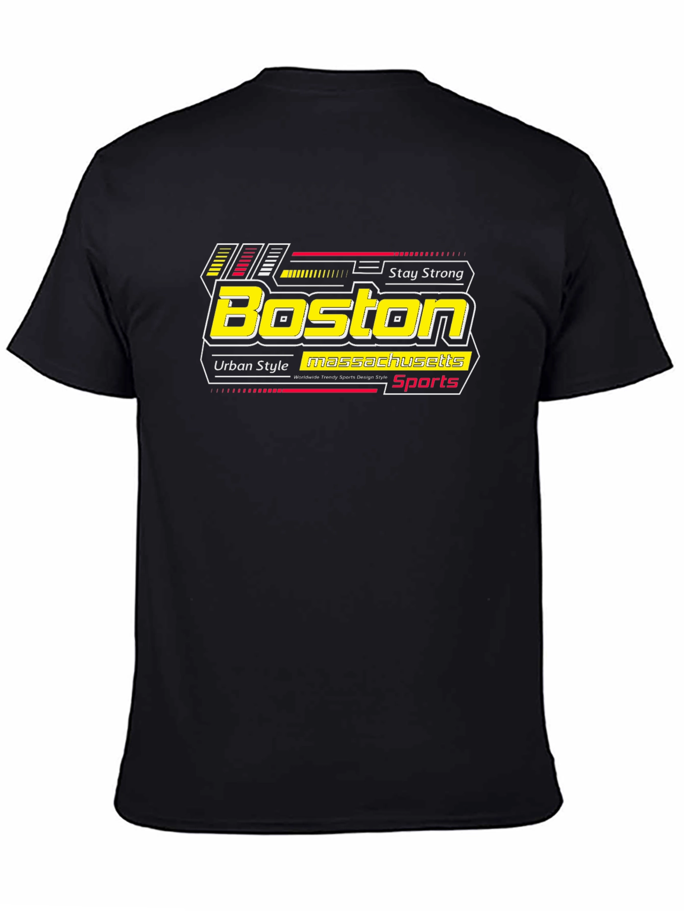 Boston Sports Graphic Tee - Urban Style Black T-Shirt