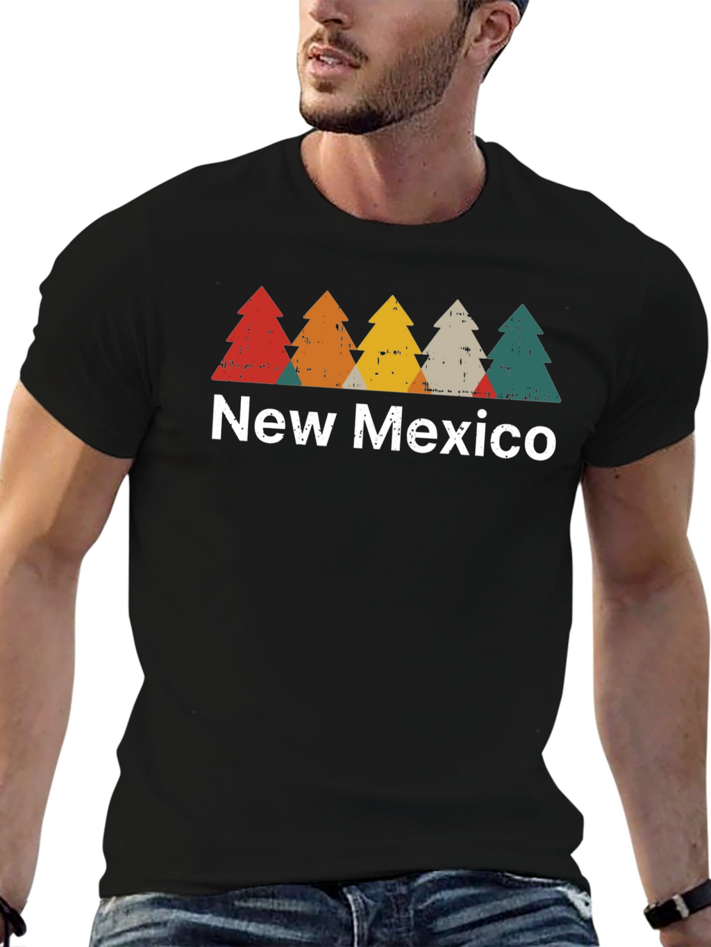 New Mexico Retro Trees Graphic Tee