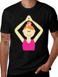 Yoga Girl Graphic Tee - Black Cotton T-Shirt