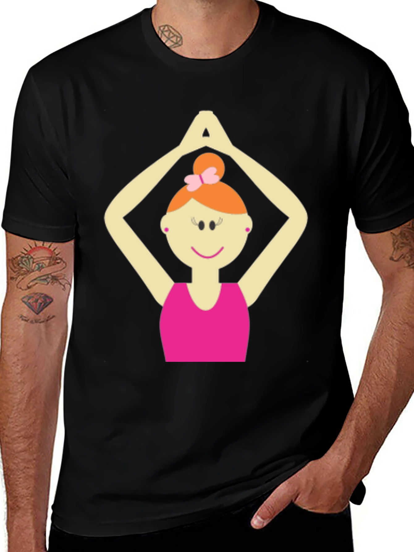 Yoga Girl Graphic Tee - Black Cotton T-Shirt