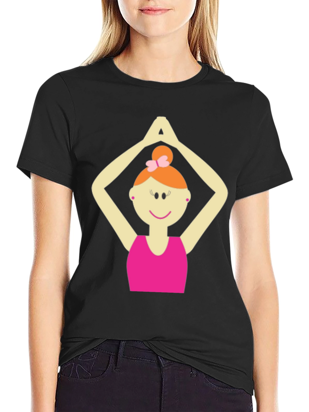 Yoga Girl Graphic Tee - Black Cotton T-Shirt