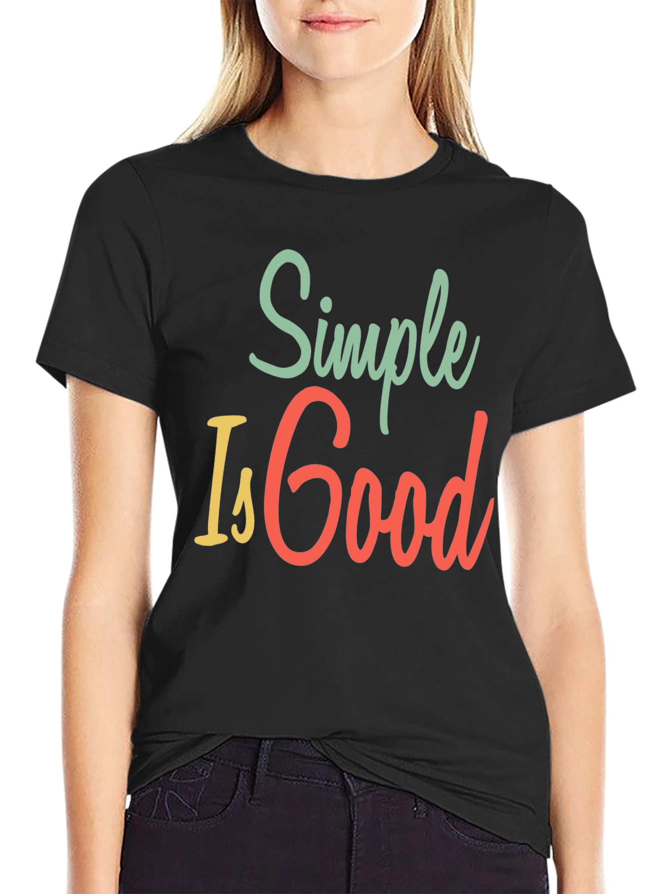 Simple Is Good Graphic Tee - Mens Black T-Shirt