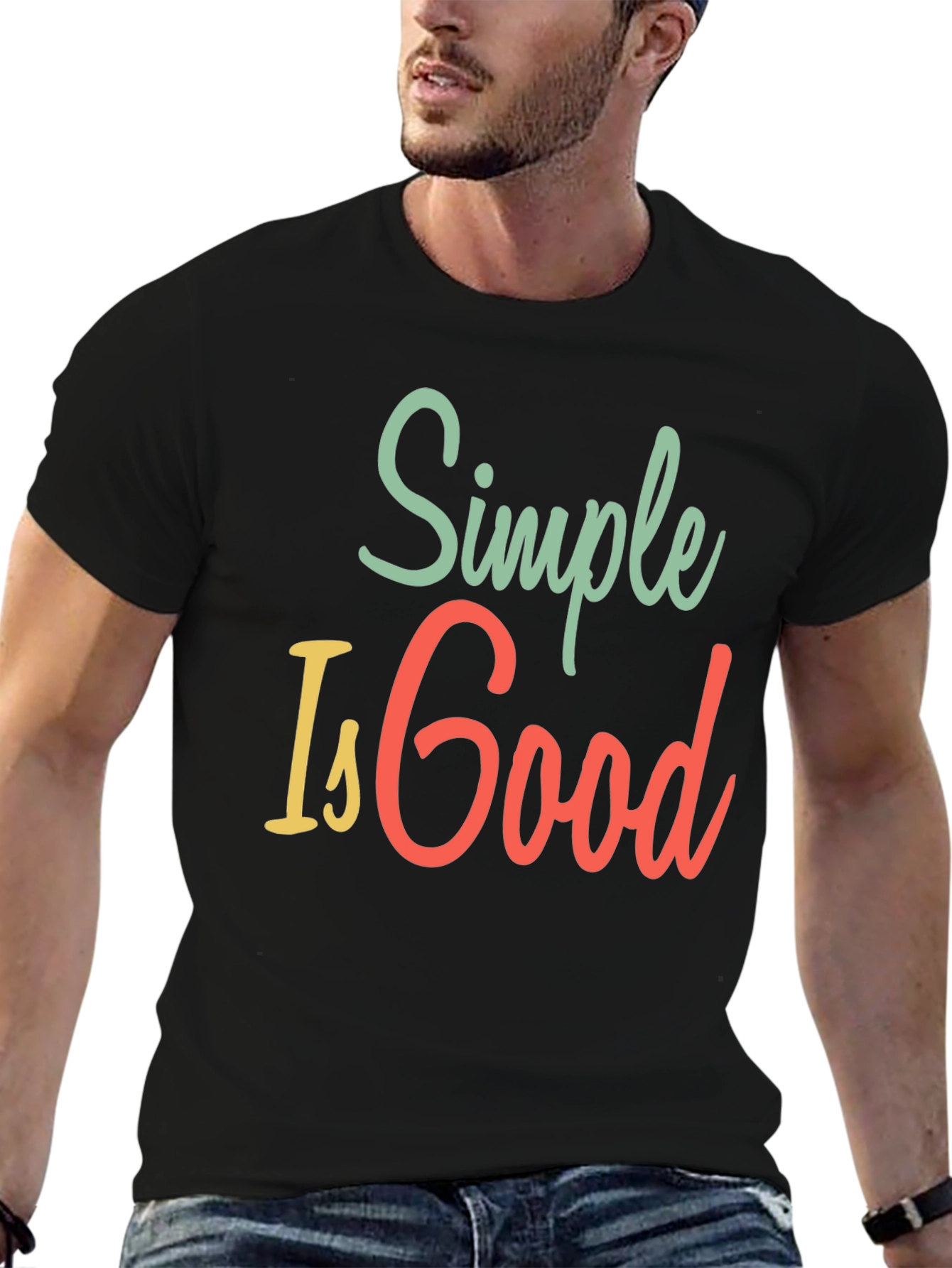 Simple Is Good Graphic Tee - Mens Black T-Shirt