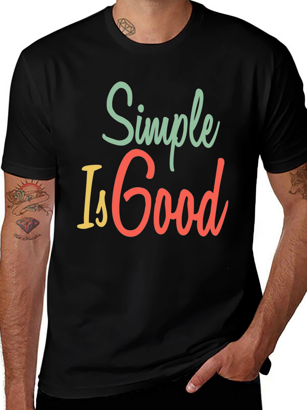 Simple Is Good Graphic Tee - Mens Black T-Shirt