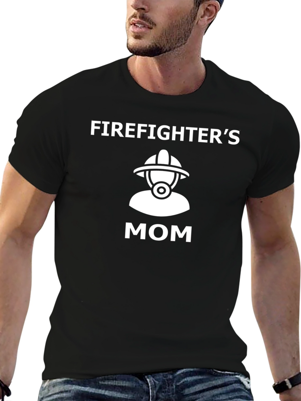 Firefighters Mom T-Shirt - Black Graphic Tee