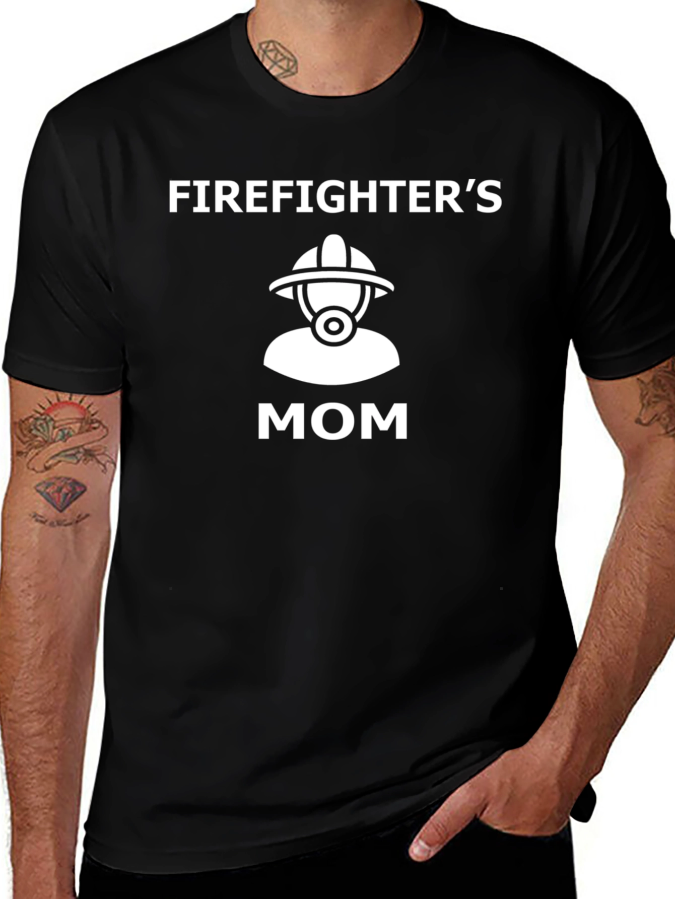 Firefighters Mom T-Shirt - Black Graphic Tee
