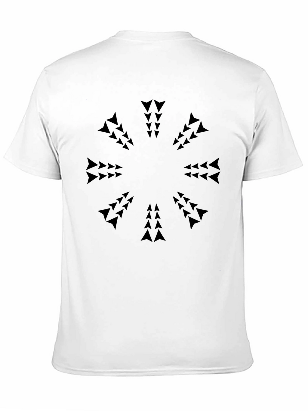 Geometric Arrow Pattern Black T-Shirt