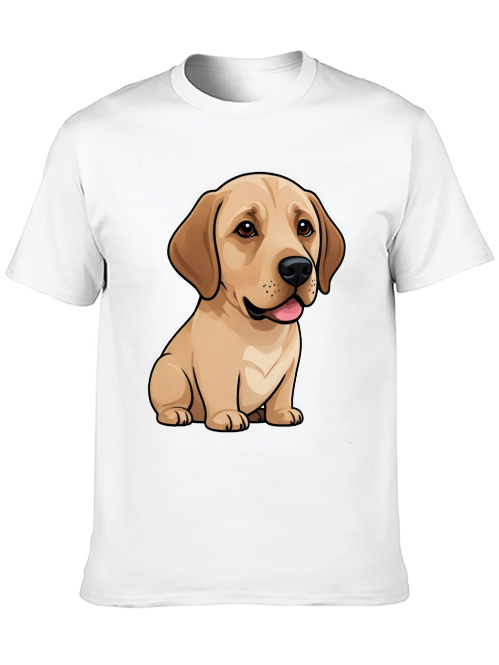 Cute Labrador Puppy Dog Graphic Black T-Shirt