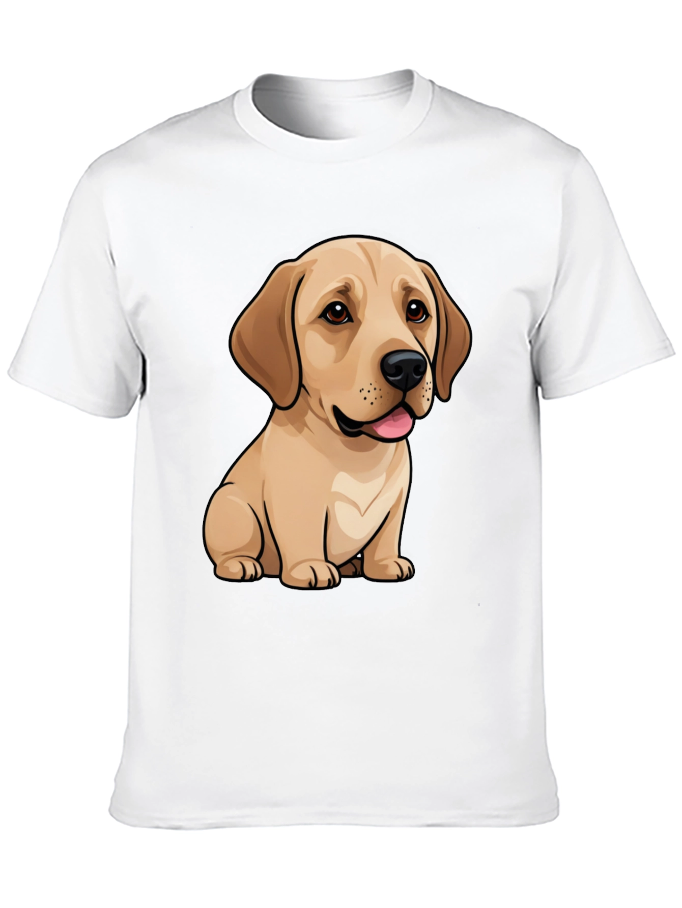 Cute Labrador Puppy Dog Graphic Black T-Shirt