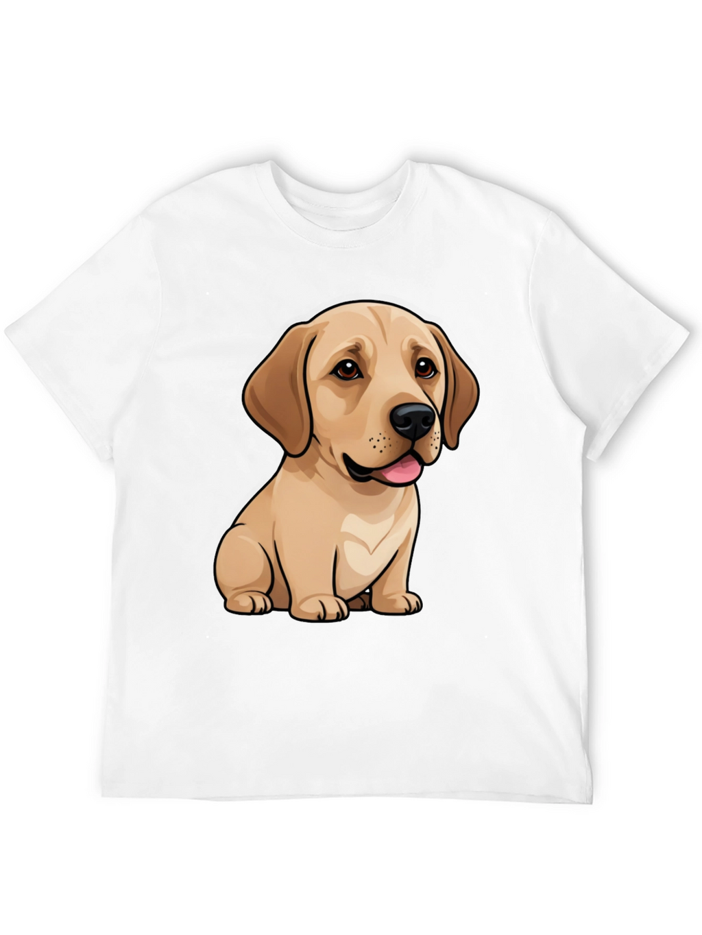 Cute Labrador Puppy Dog Graphic Black T-Shirt