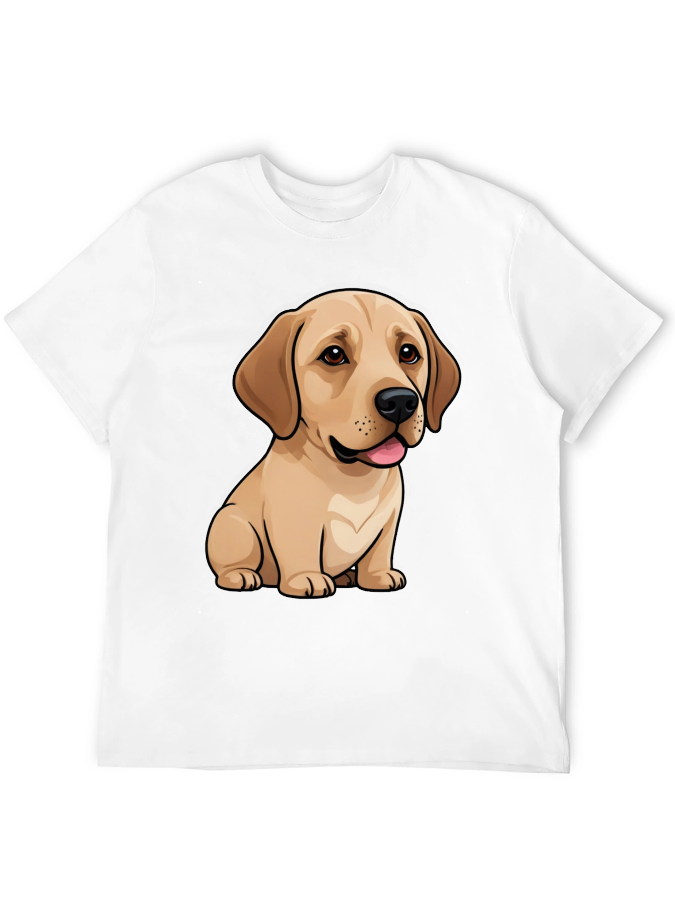 Cute Labrador Puppy Dog Graphic Black T-Shirt