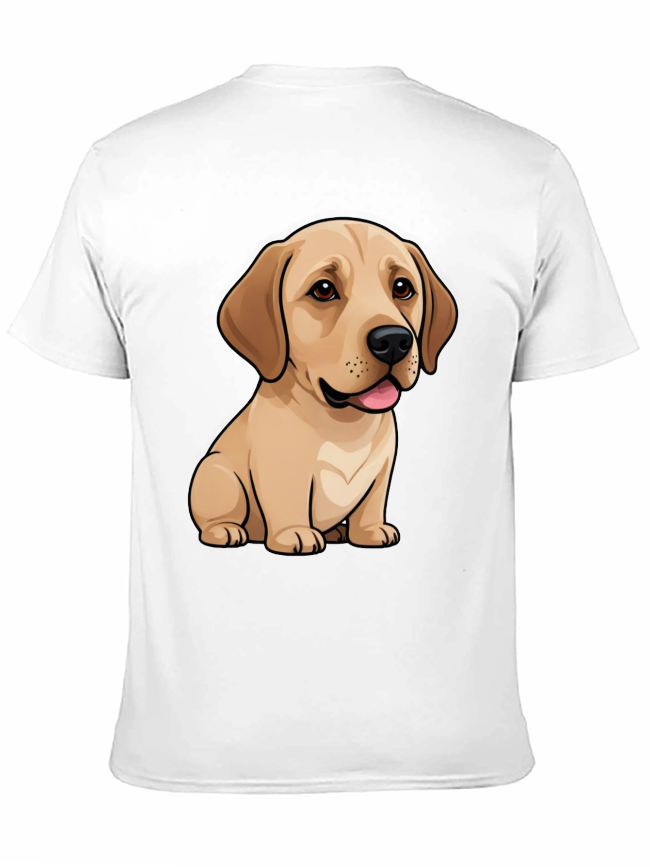 Cute Labrador Puppy Dog Graphic Black T-Shirt