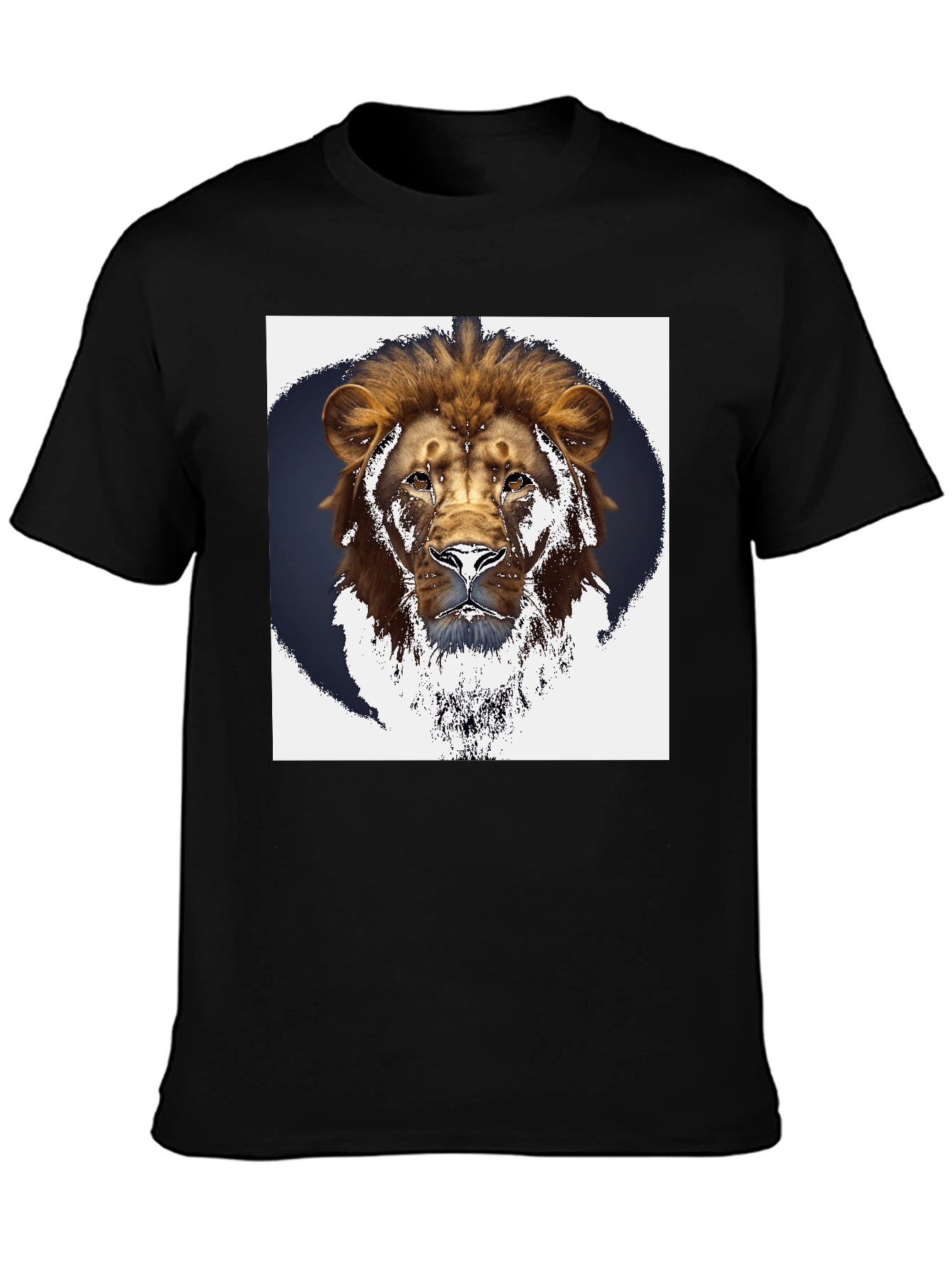 Lion Graphic Black T-Shirt - Bold Animal Print