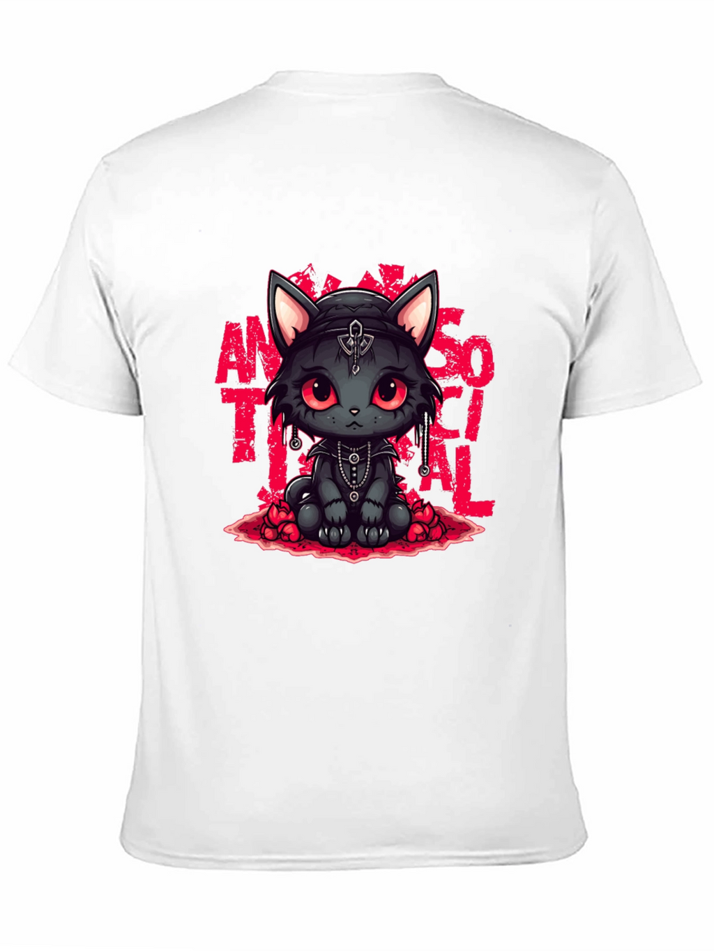 Gothic Cat Antisocial T-Shirt