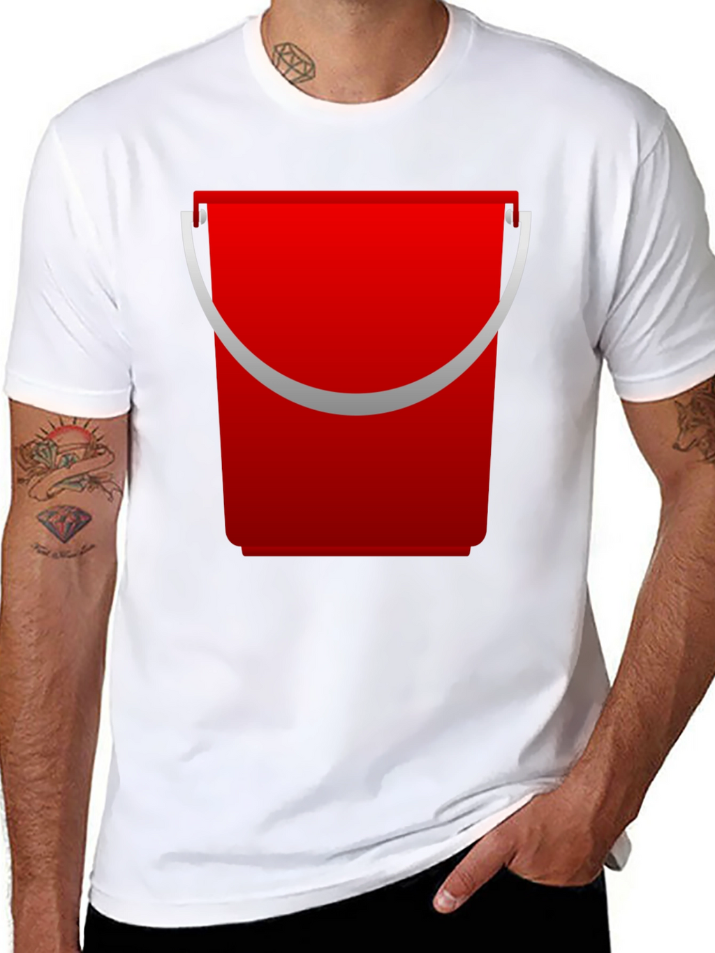 Red Bucket Graphic T-Shirt