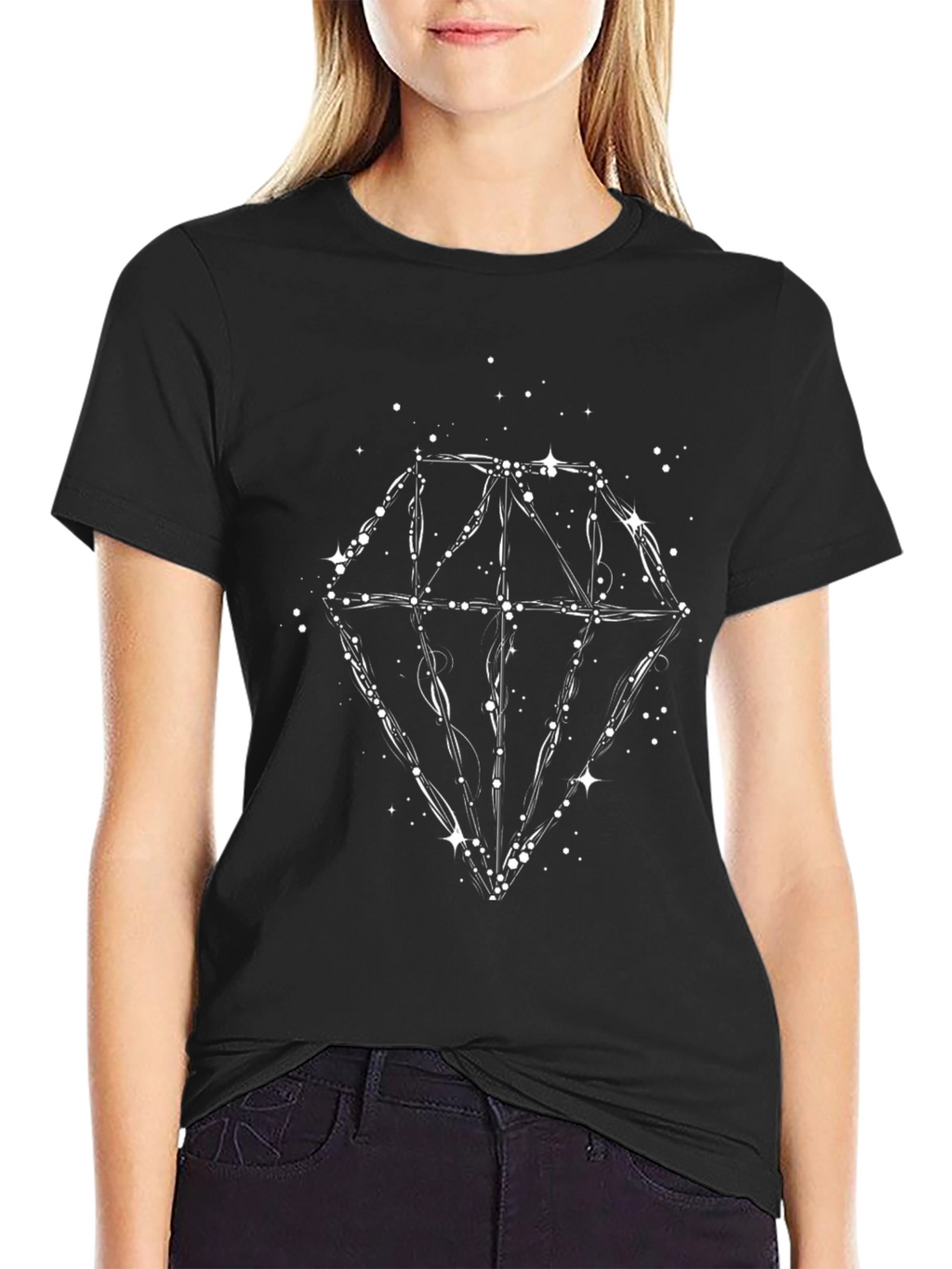 Diamond Graphic Tee - Black Cotton