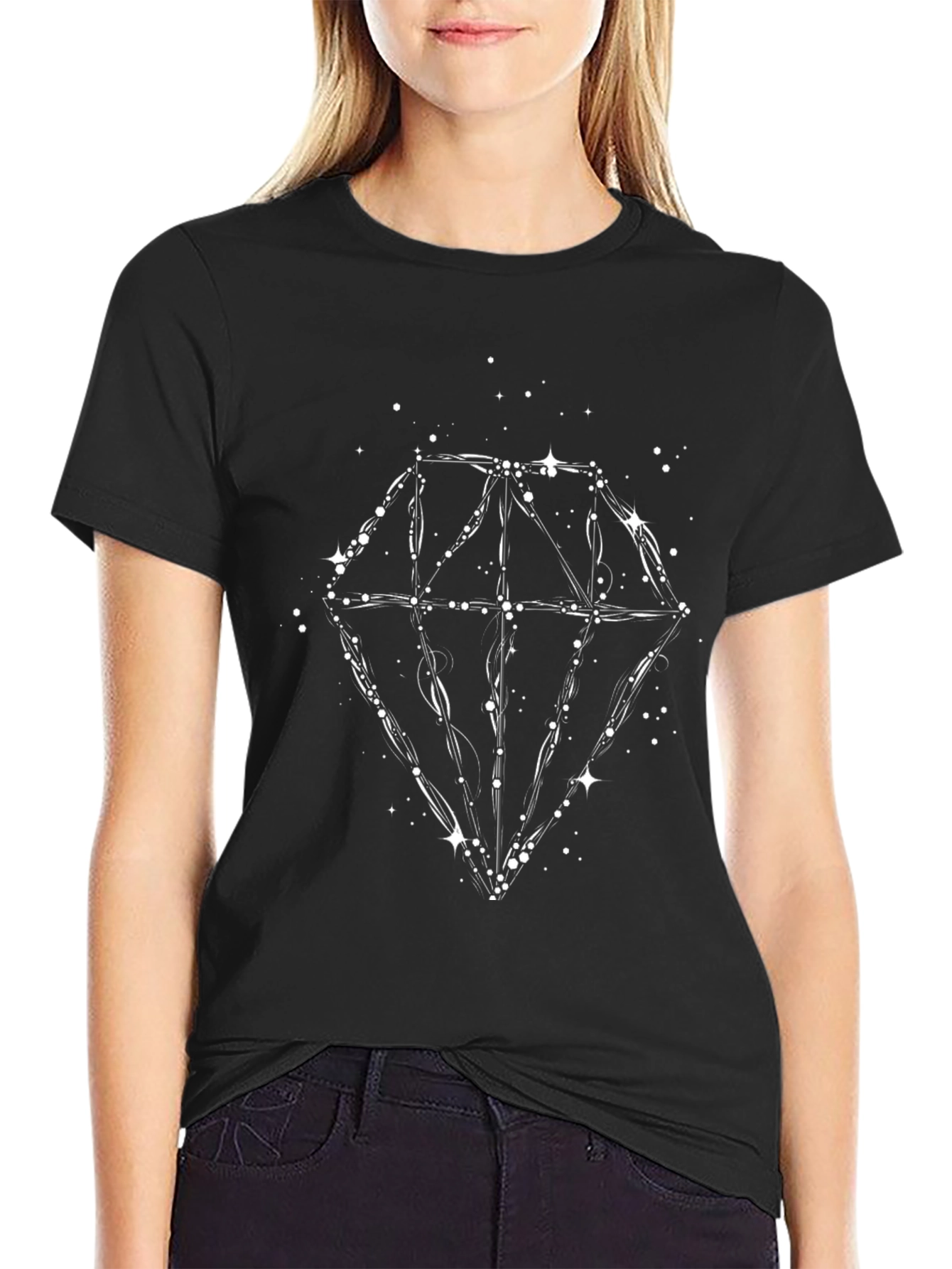 Diamond Graphic Tee - Black Cotton