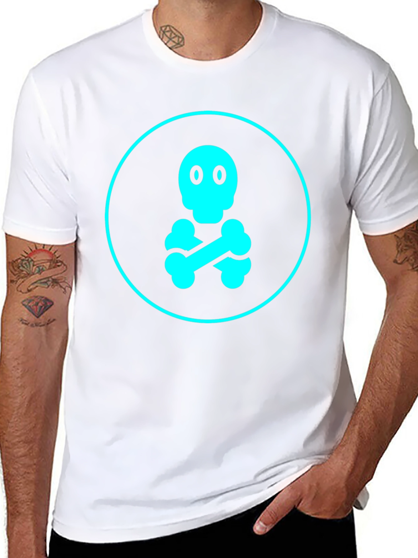 Skull & Crossbones Graphic Tee - Black