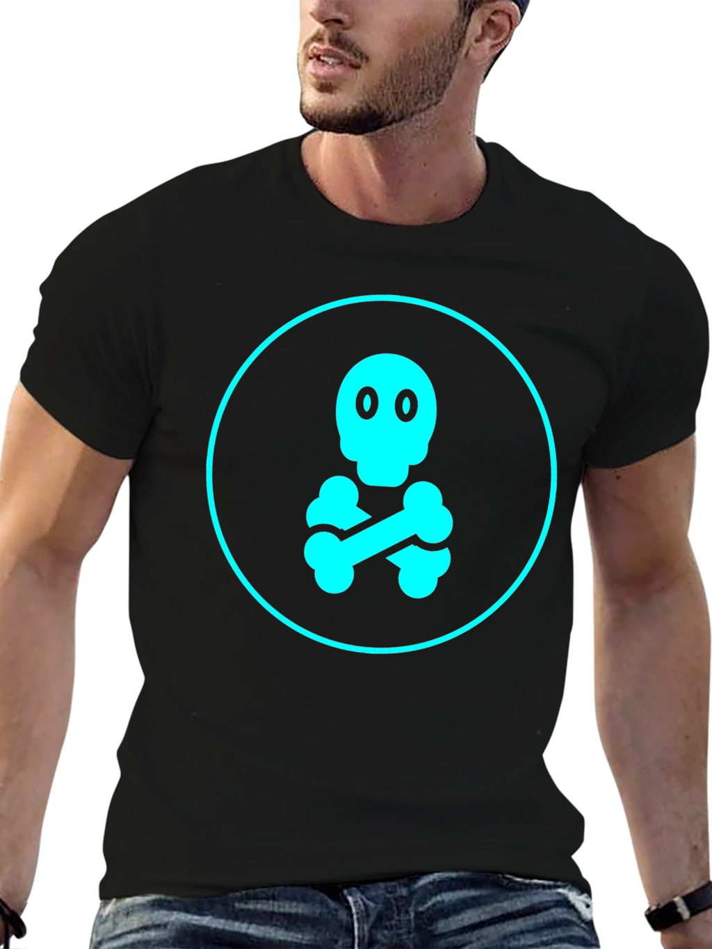 Skull & Crossbones Graphic Tee - Black