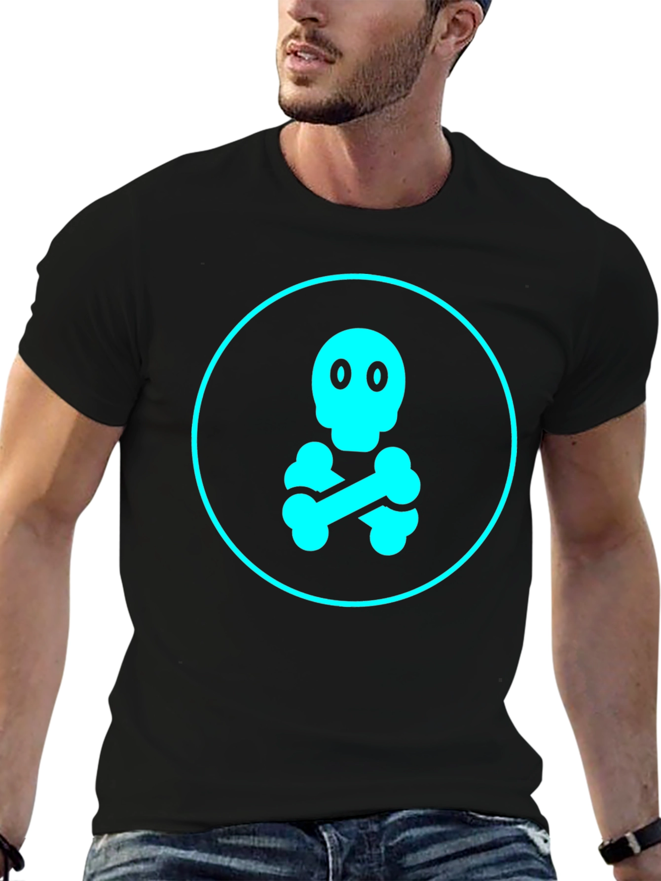 Skull & Crossbones Graphic Tee - Black