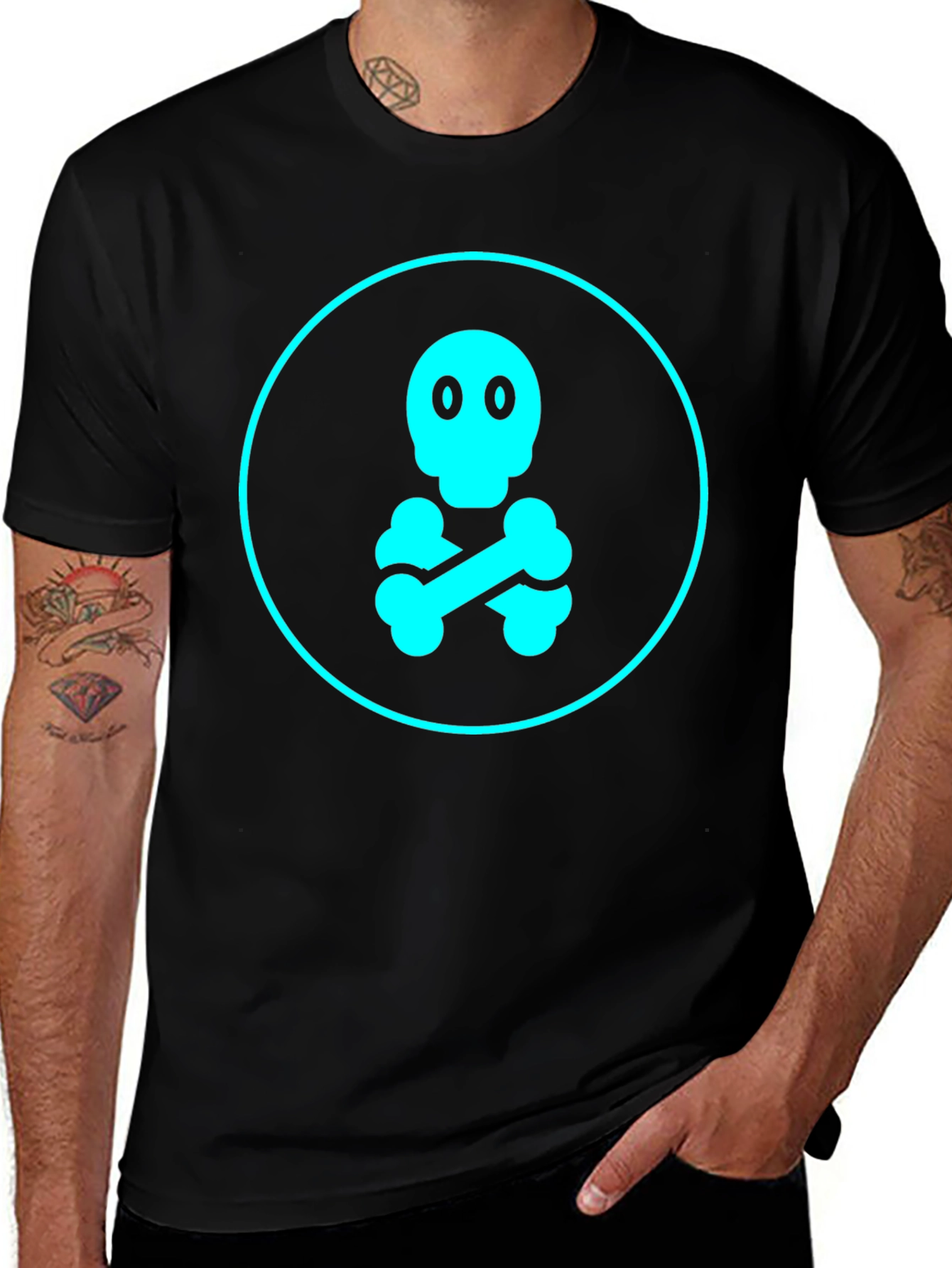 Skull & Crossbones Graphic Tee - Black
