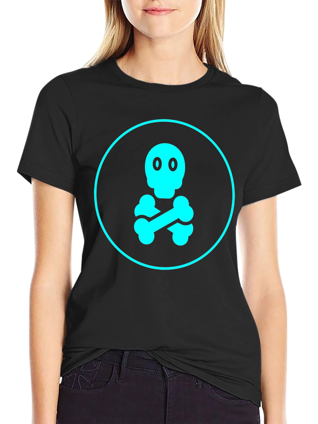 Skull & Crossbones Graphic Tee - Black
