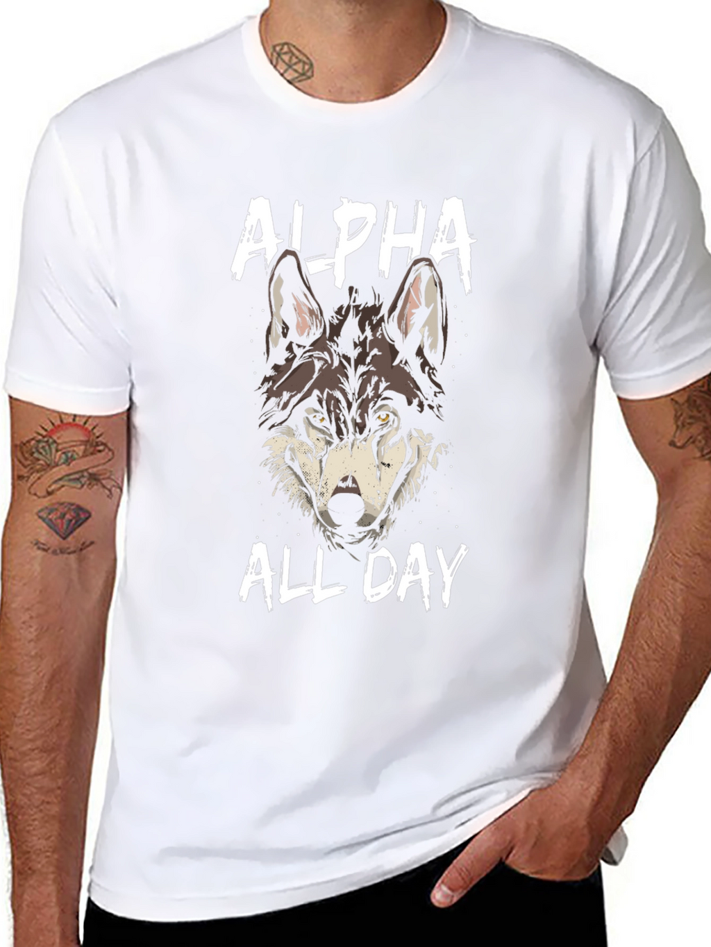 Alpha Wolf Graphic T-Shirt - Black Cotton Tee