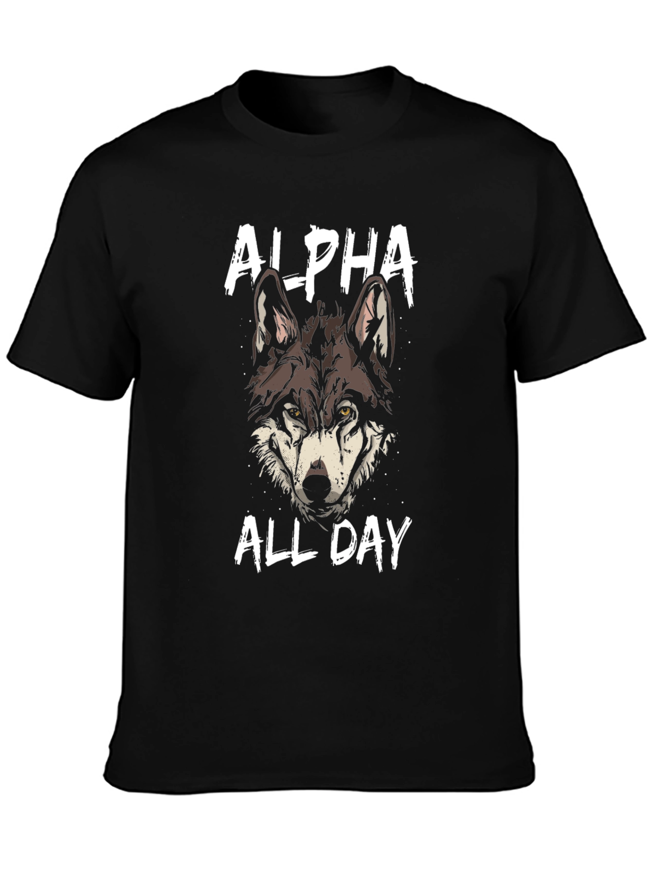 Alpha Wolf Graphic T-Shirt - Black Cotton Tee