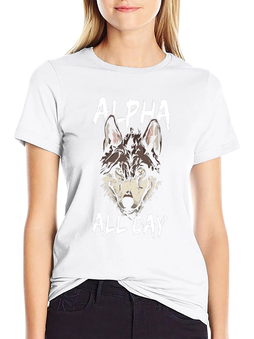 Alpha Wolf Graphic T-Shirt - Black Cotton Tee
