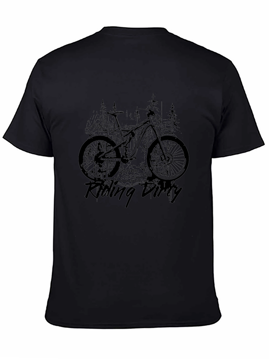 Riding Dirty Black T-Shirt - Mountain Bike Design