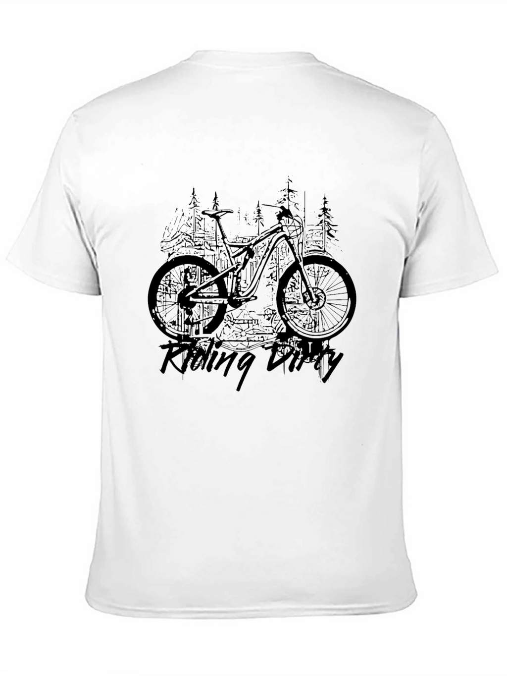 Riding Dirty Black T-Shirt - Mountain Bike Design
