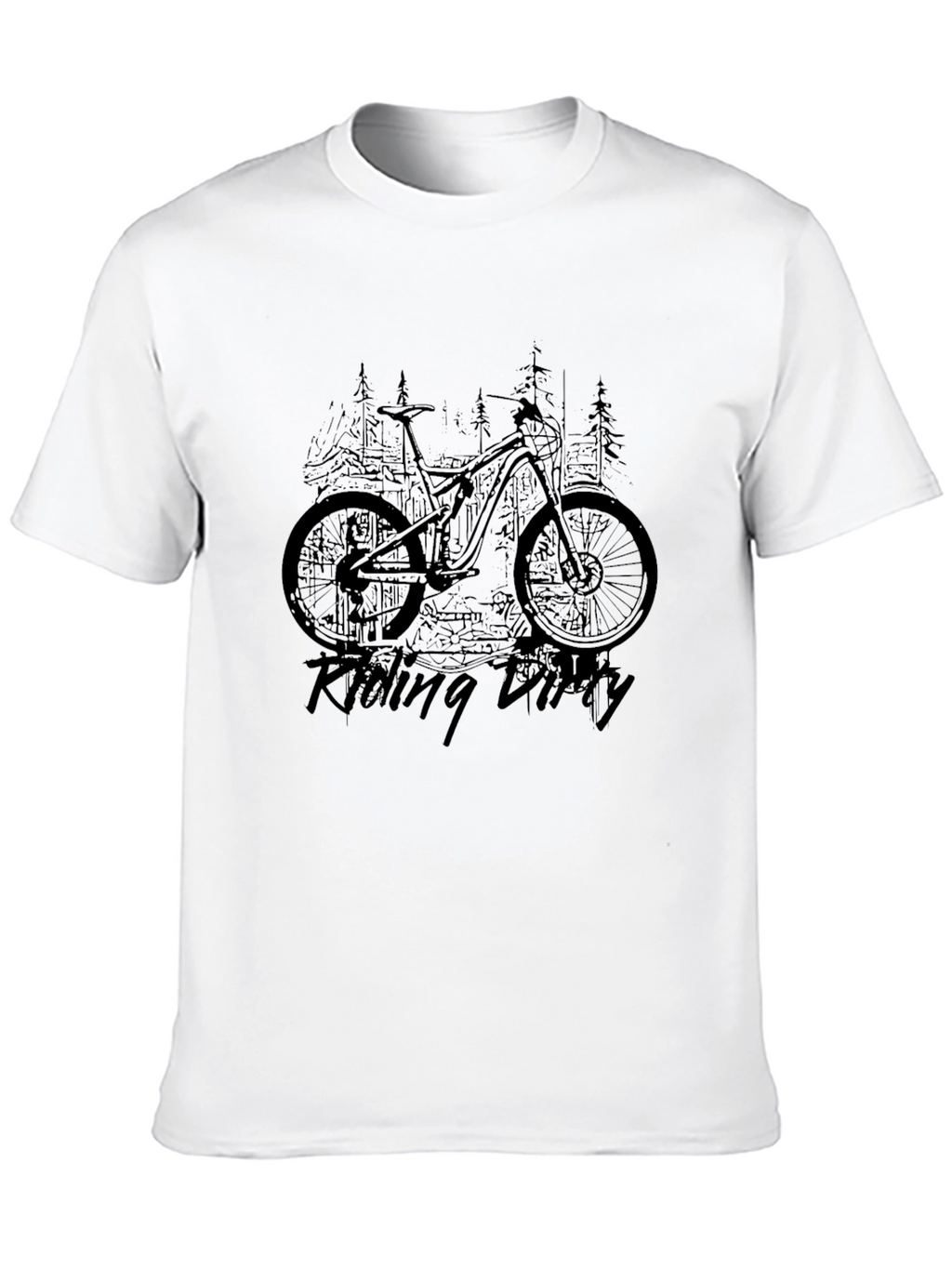 Riding Dirty Black T-Shirt - Mountain Bike Design
