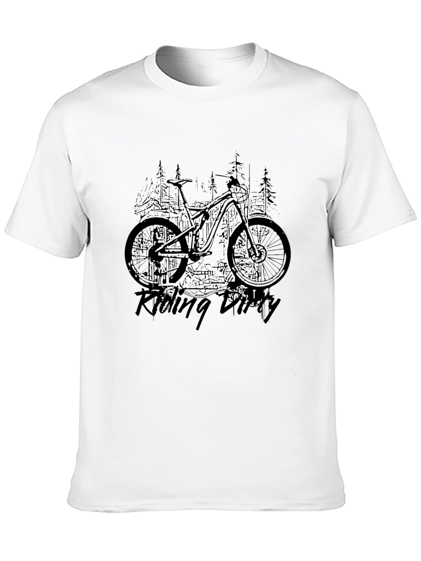 Riding Dirty Black T-Shirt - Mountain Bike Design
