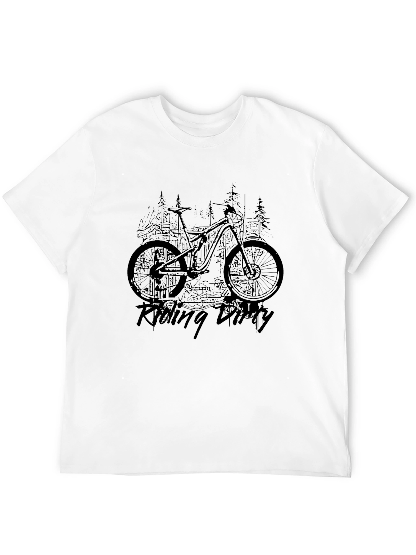 Riding Dirty Black T-Shirt - Mountain Bike Design