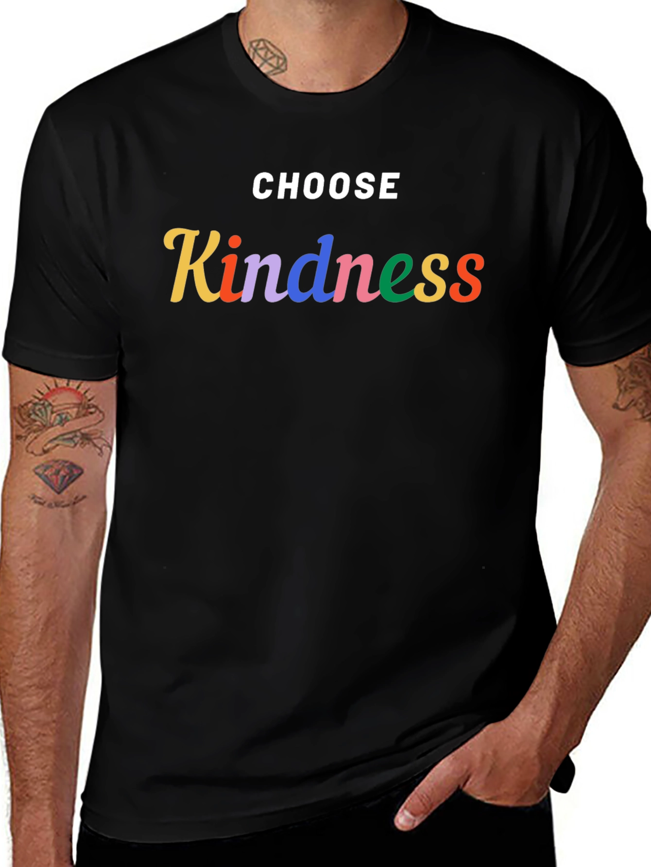 Choose Kindness Graphic Tee - Black Casual T-Shirt