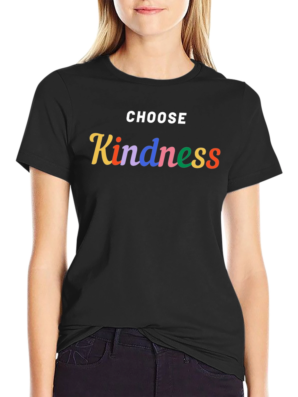 Choose Kindness Graphic Tee - Black Casual T-Shirt