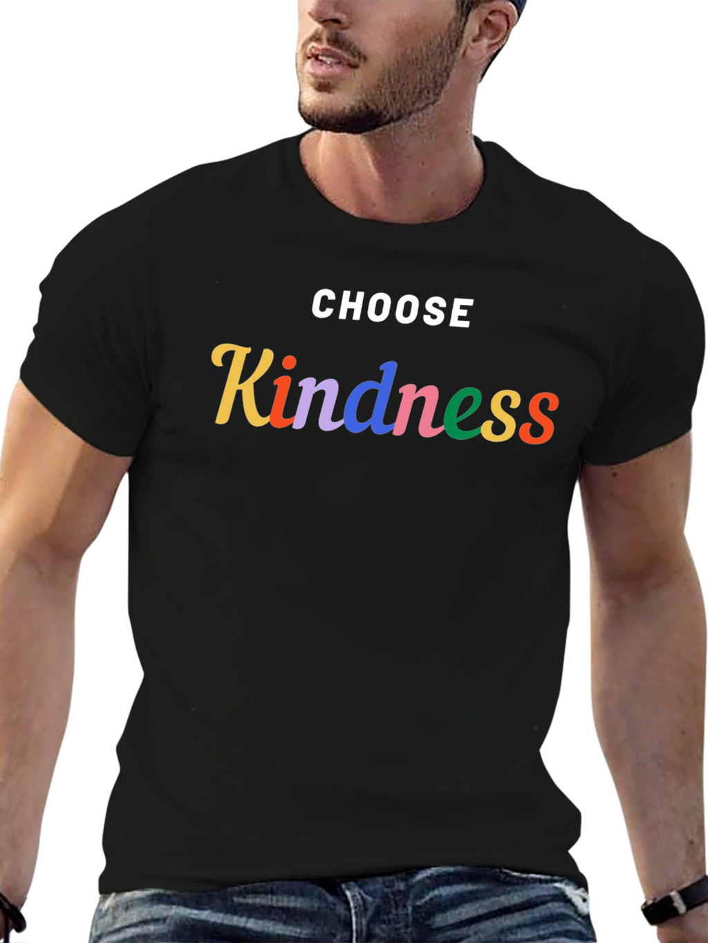 Choose Kindness Graphic Tee - Black Casual T-Shirt