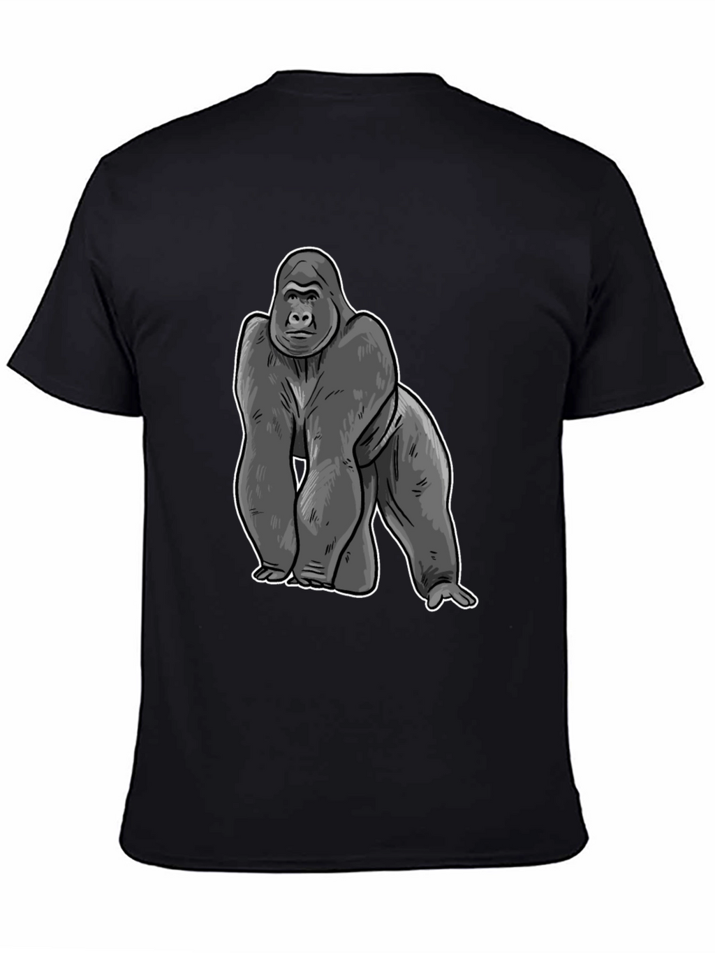 Gorilla Graphic Black T-Shirt - Cool Animal Tee