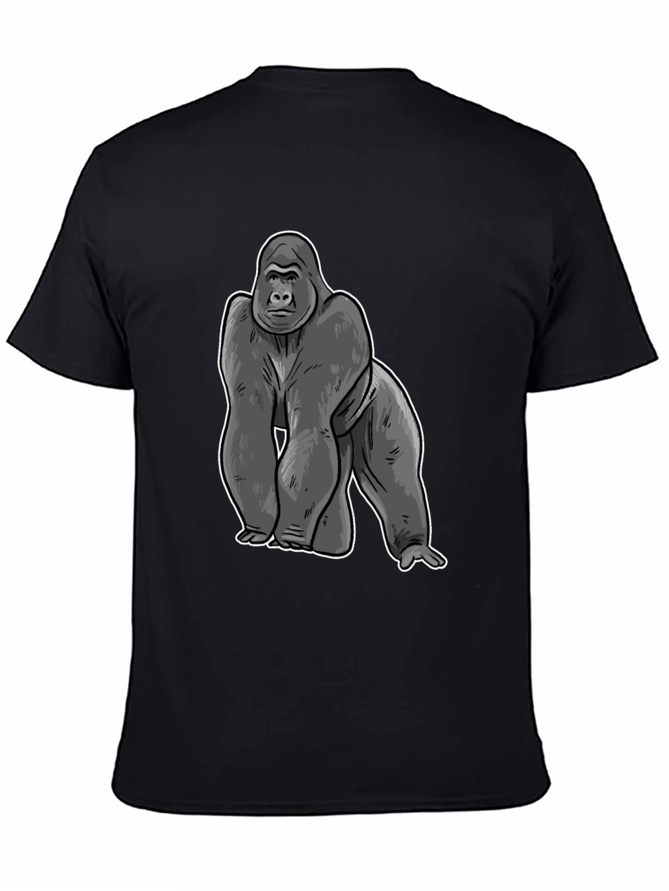 Gorilla Graphic Black T-Shirt - Cool Animal Tee