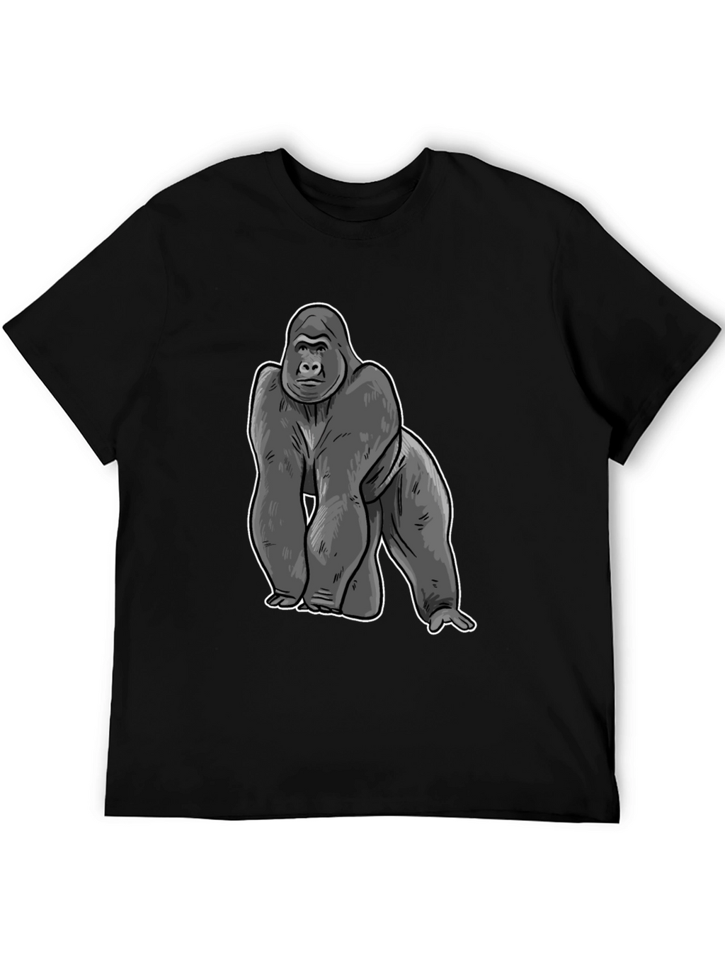 Gorilla Graphic Black T-Shirt - Cool Animal Tee