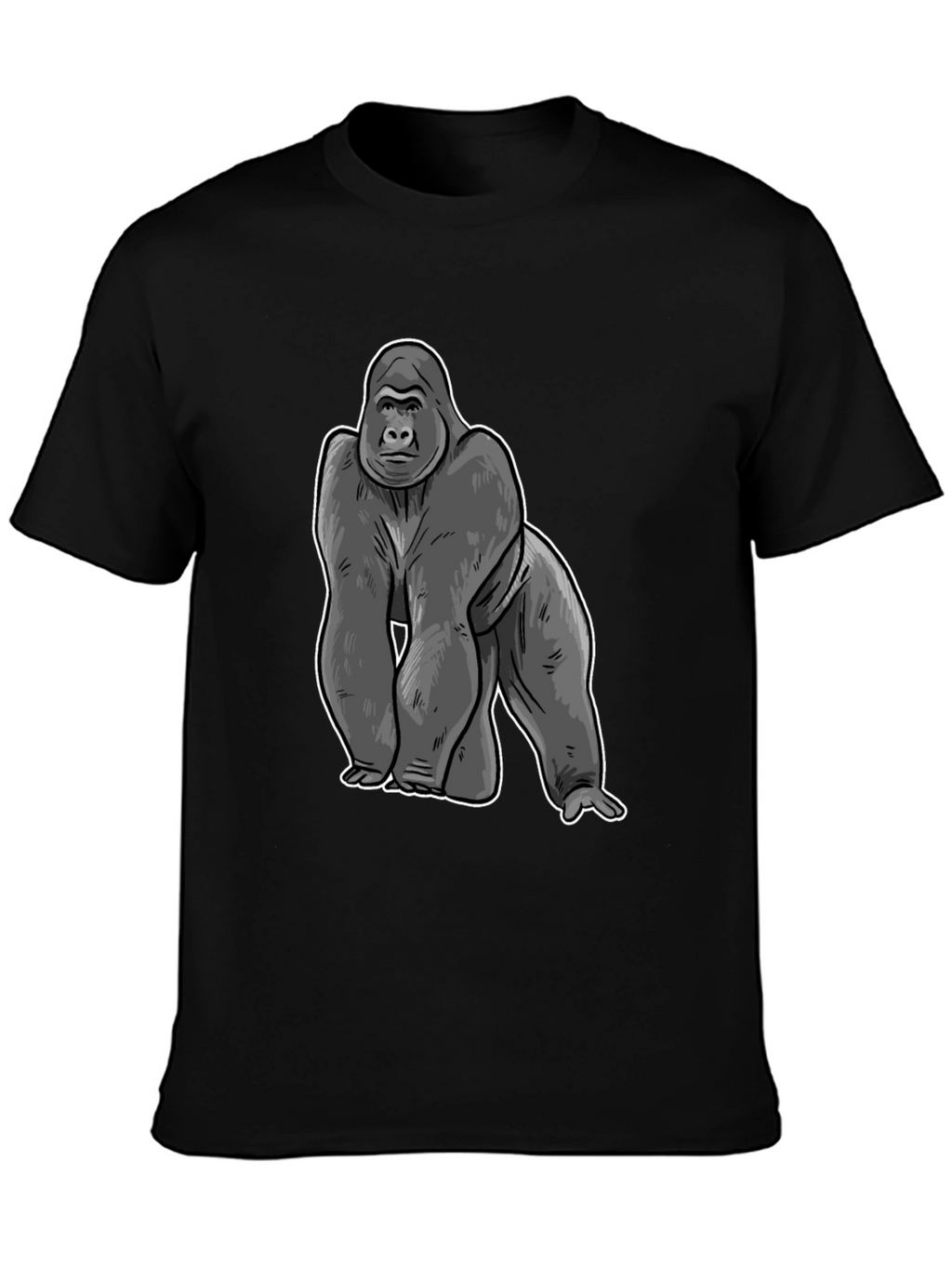 Gorilla Graphic Black T-Shirt - Cool Animal Tee