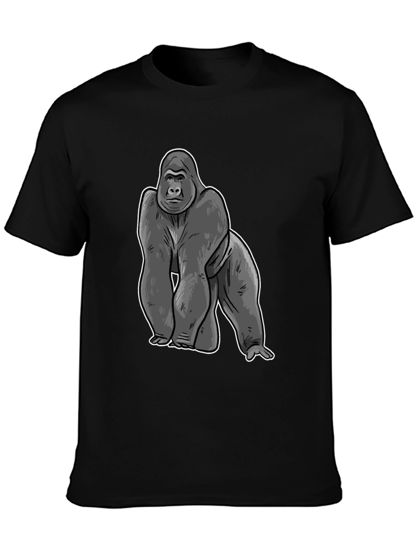Gorilla Graphic Black T-Shirt - Cool Animal Tee