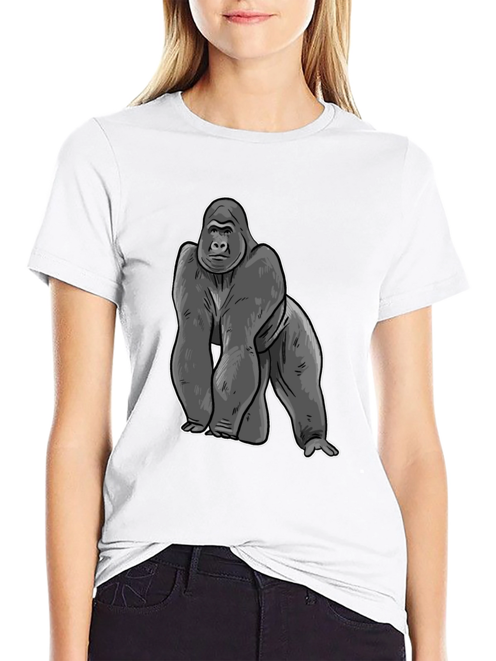 Gorilla Graphic Black T-Shirt - Cool Animal Tee