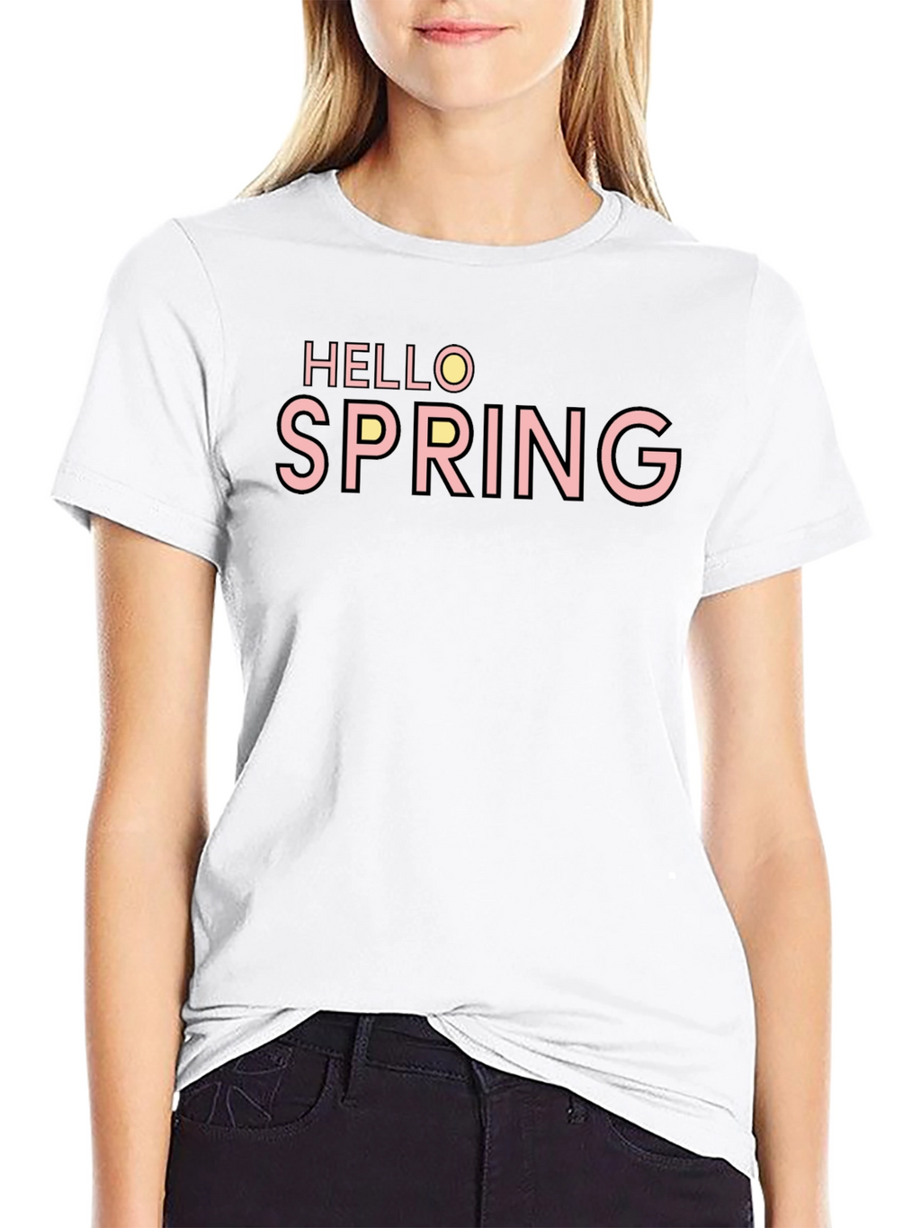 Hello Spring T-Shirt - Short Sleeve Crew Neck